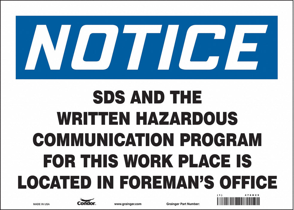 Safety Sign 10 in x 14 in Vinyl