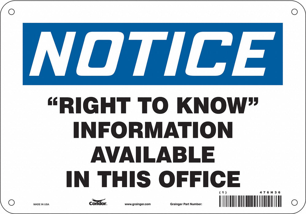Safety Sign 7 in x 10 in Aluminum