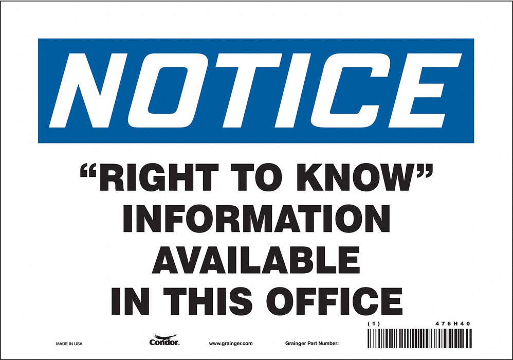 Safety Sign 7 in x 10 in Vinyl