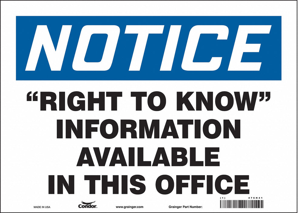 Safety Sign 10 in x 14 in Vinyl