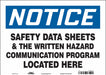 J9712 Safety Sign 10 inx14 in Vinyl
