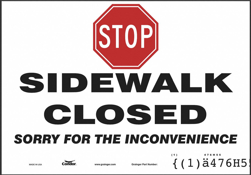 Safety Sign 7 inx10 in Polyethylene