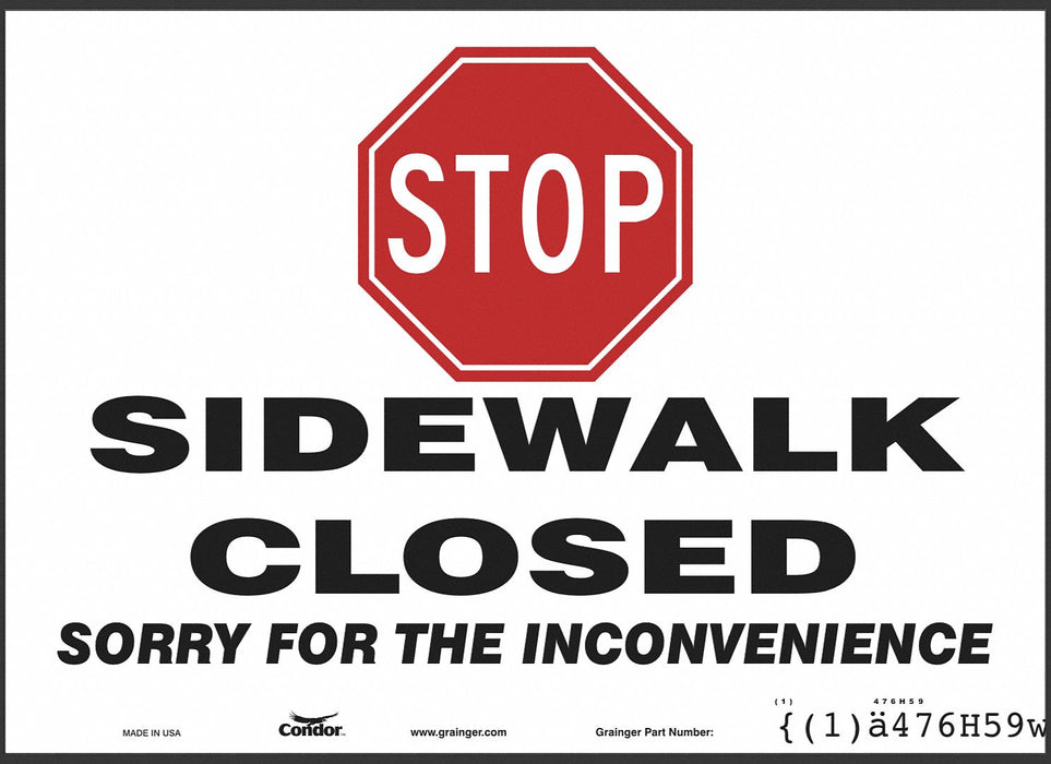 Safety Sign 10 inx14 in Vinyl