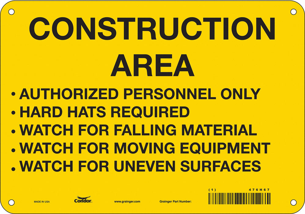 Safety Sign 7 in x 10 in Aluminum