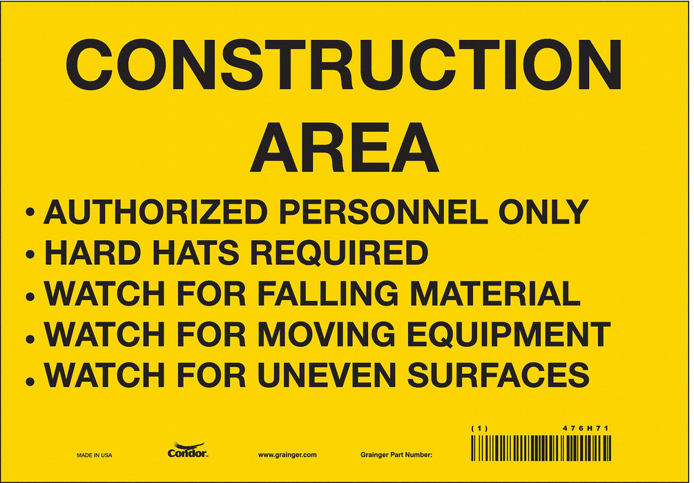 Safety Sign 7 inx10 in Vinyl