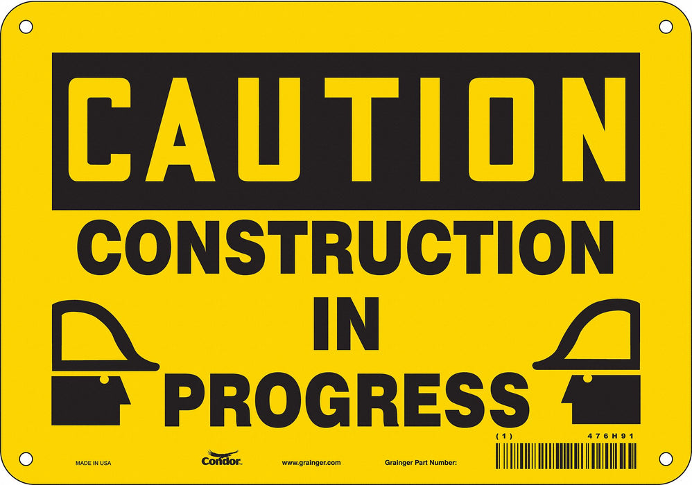 Safety Sign 7 inx10 in Polyethylene