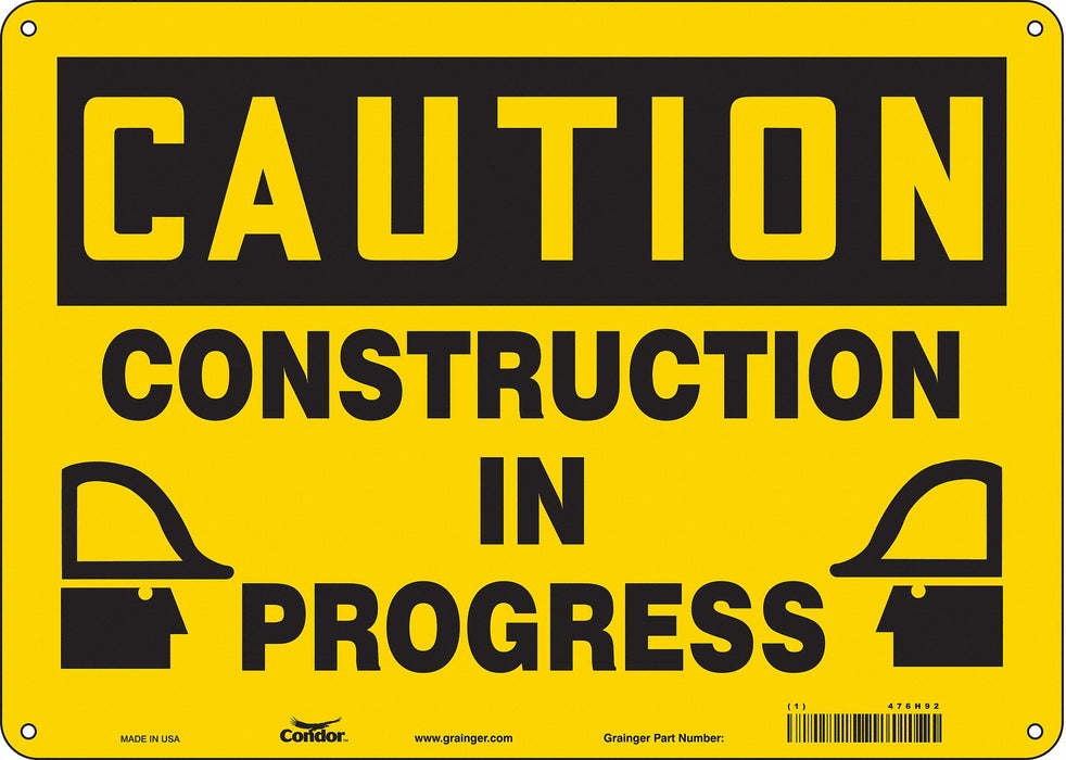 Safety Sign 10 inx14 in Polyethylene