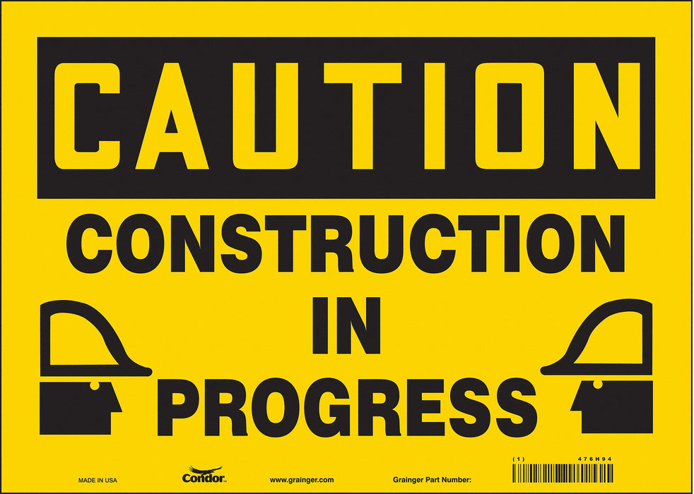 Safety Sign 10 inx14 in Vinyl