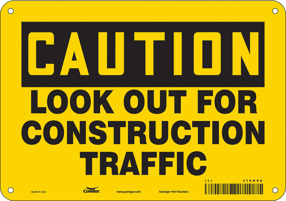 Safety Sign 7 in x 10 in Polyethylene