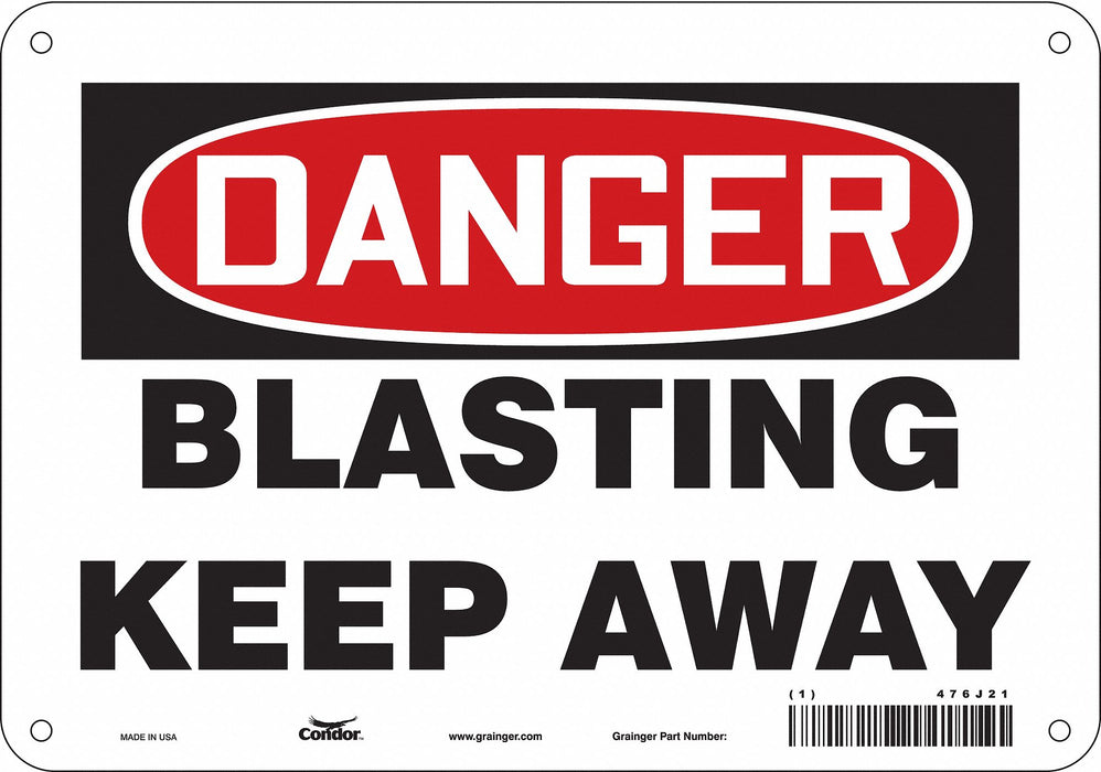 J8660 Safety Sign 7 in x 10 in Aluminum