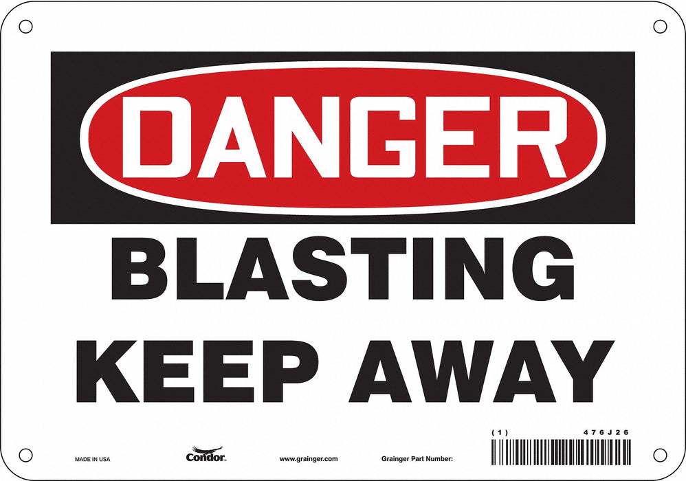 J8660 Safety Sign 7 in x 10 in Polyethylene
