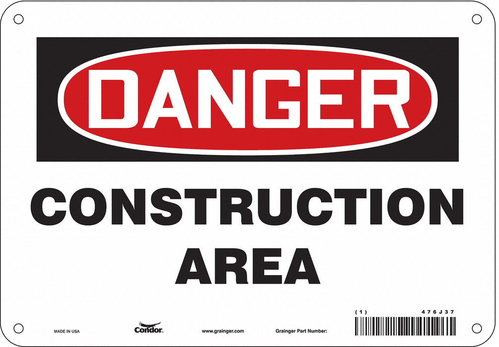 Safety Sign 7 in x 10 in Polyethylene