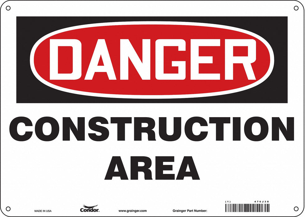 Safety Sign 10 inx14 in Polyethylene