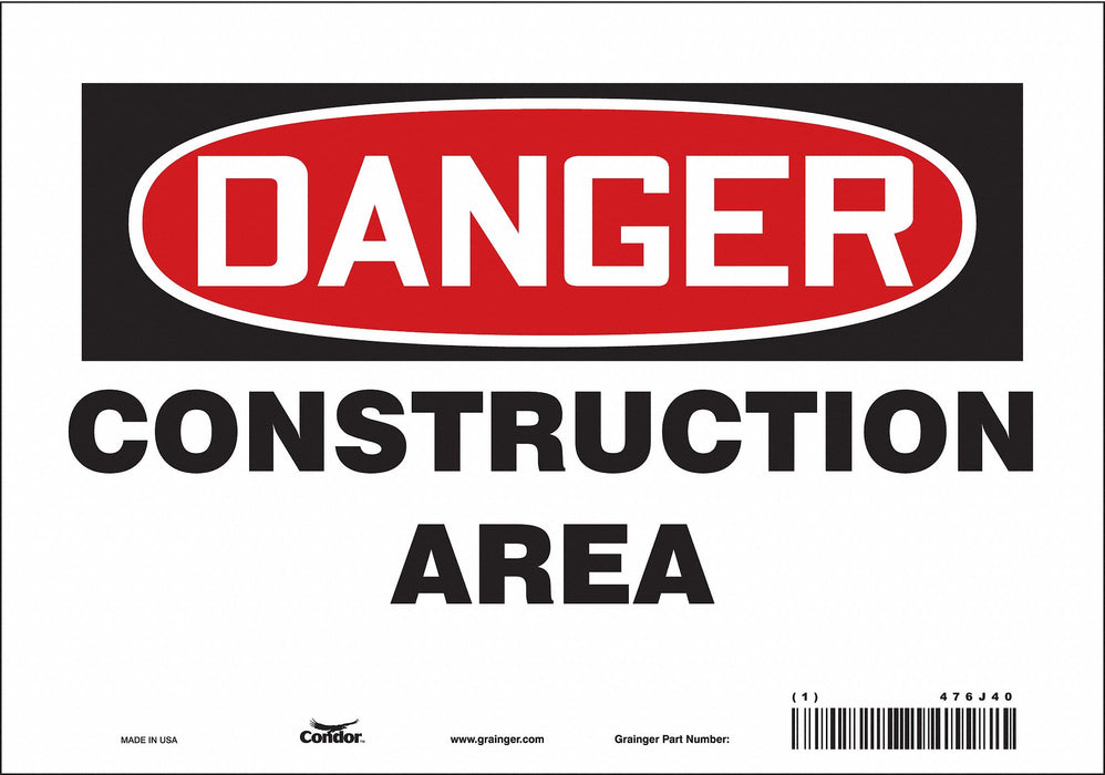 Safety Sign 7 in x 10 in Vinyl