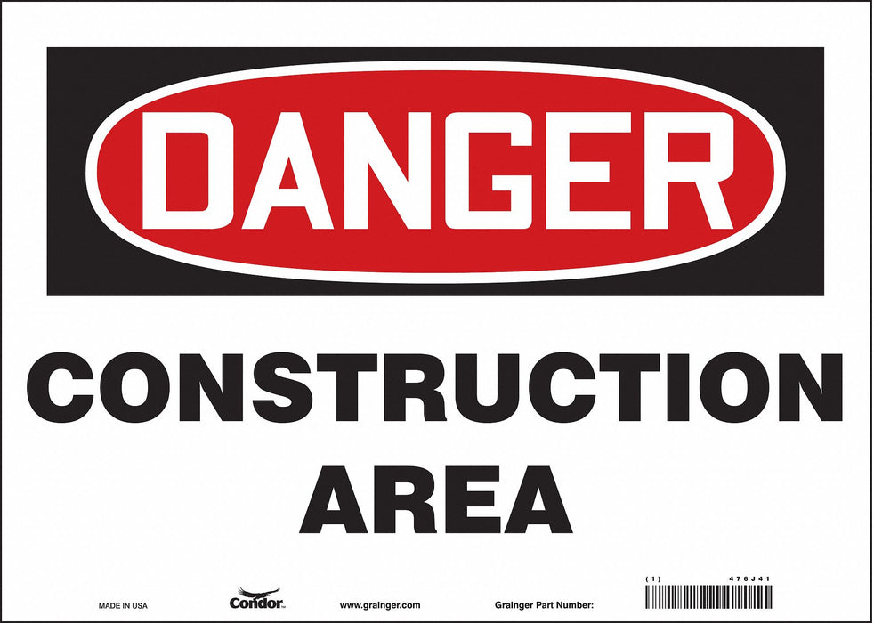 Safety Sign 10 in x 14 in Vinyl