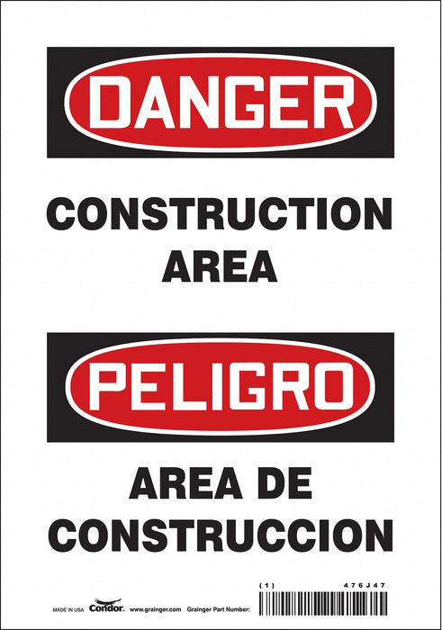 Safety Sign 10 in x 7 in Vinyl