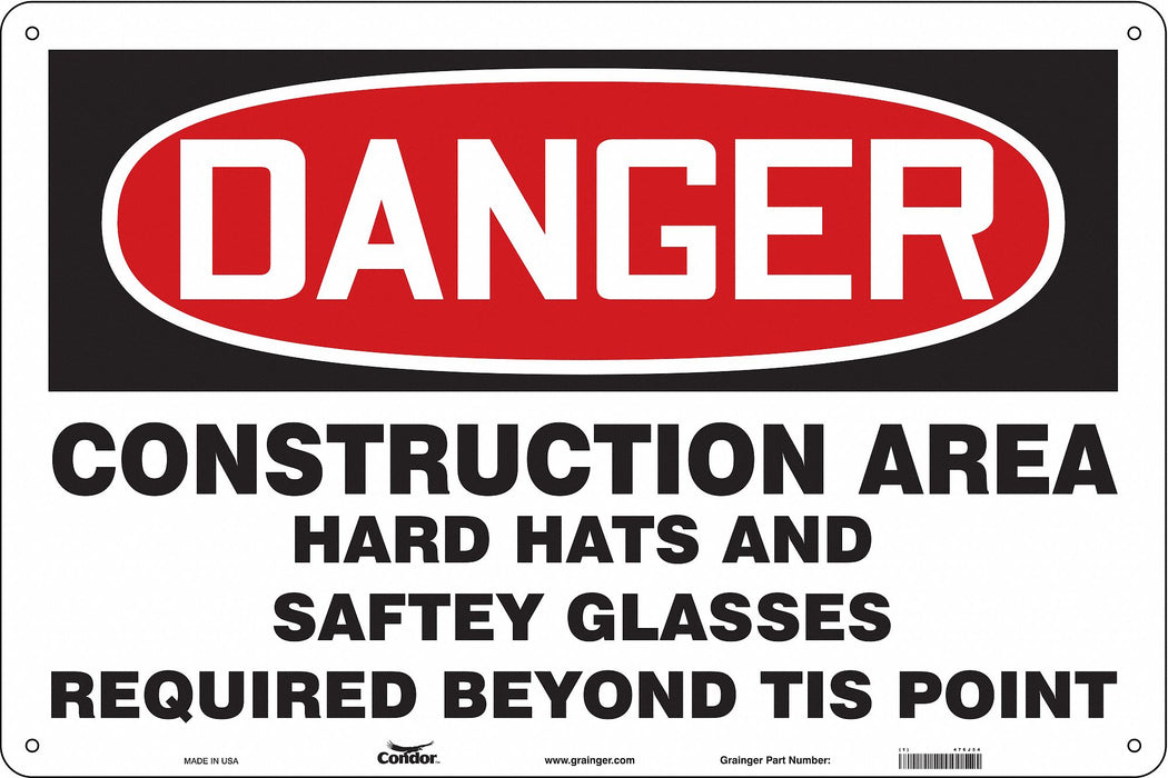 Safety Sign 24 in x 36 in Polyethylene
