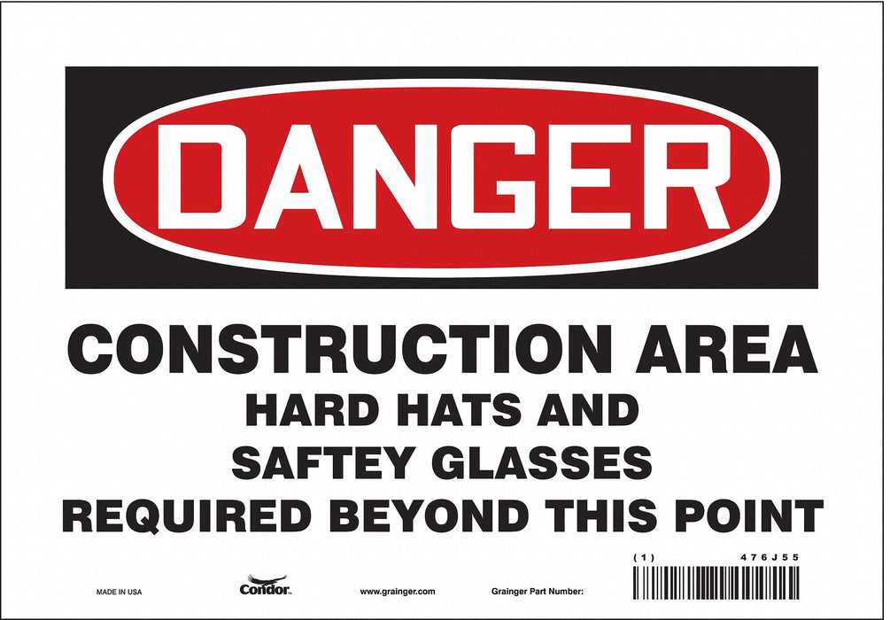 Safety Sign 7 in x 10 in Vinyl
