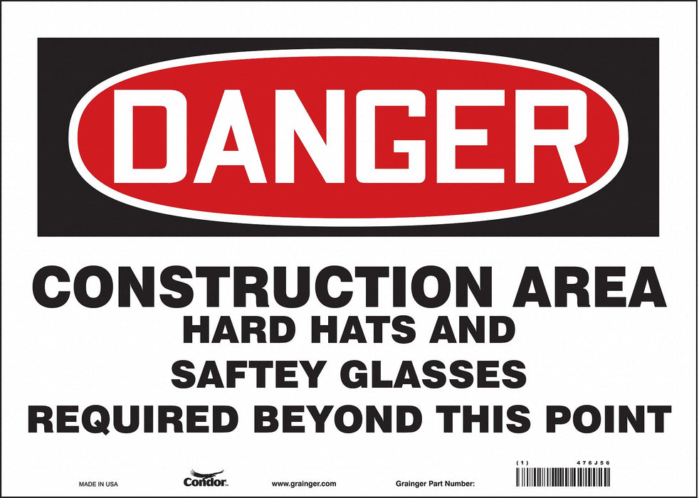 Safety Sign 10 inx14 in Vinyl