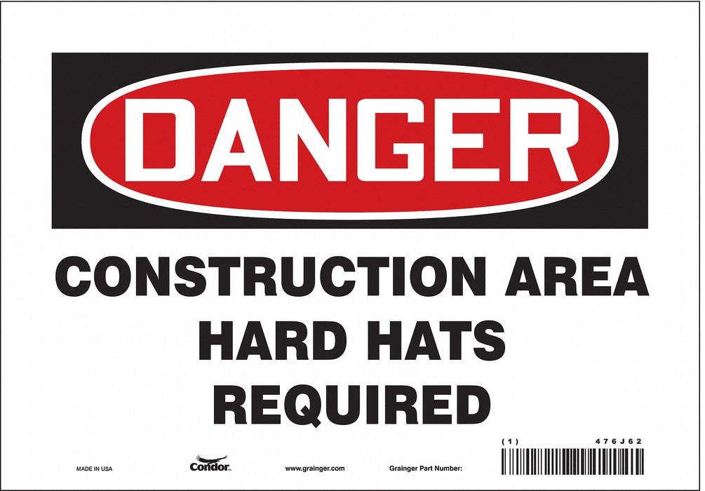 Safety Sign 7 in x 10 in Vinyl
