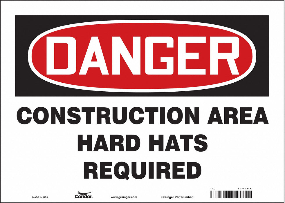 Safety Sign 10 in x 14 in Vinyl