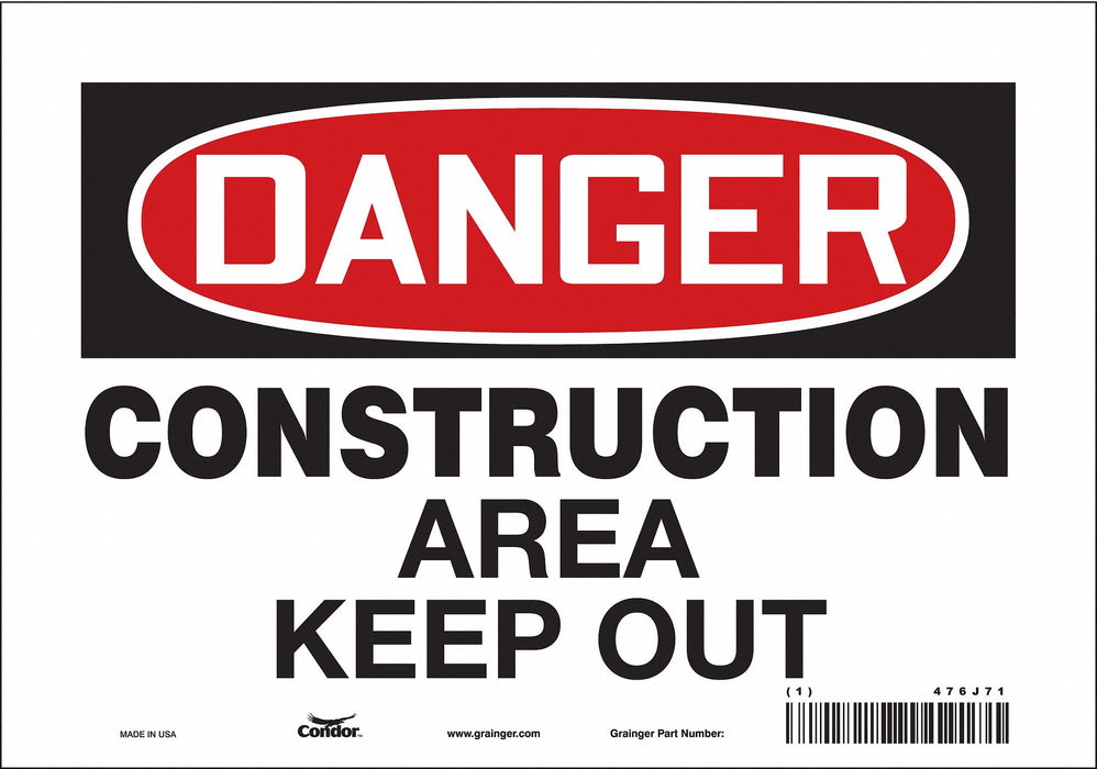Safety Sign 7 in x 10 in Vinyl