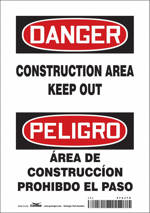 Safety Sign 10 in x 7 in Vinyl