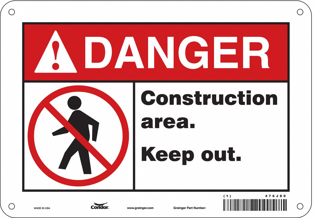Safety Sign 7 in x 10 in Aluminum