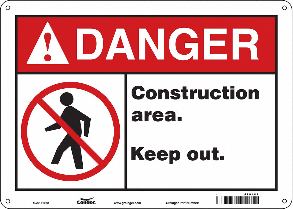 Safety Sign 10 inx14 in Aluminum