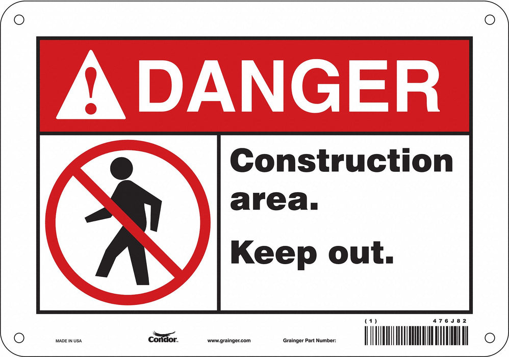 Safety Sign 7 inx10 in Polyethylene