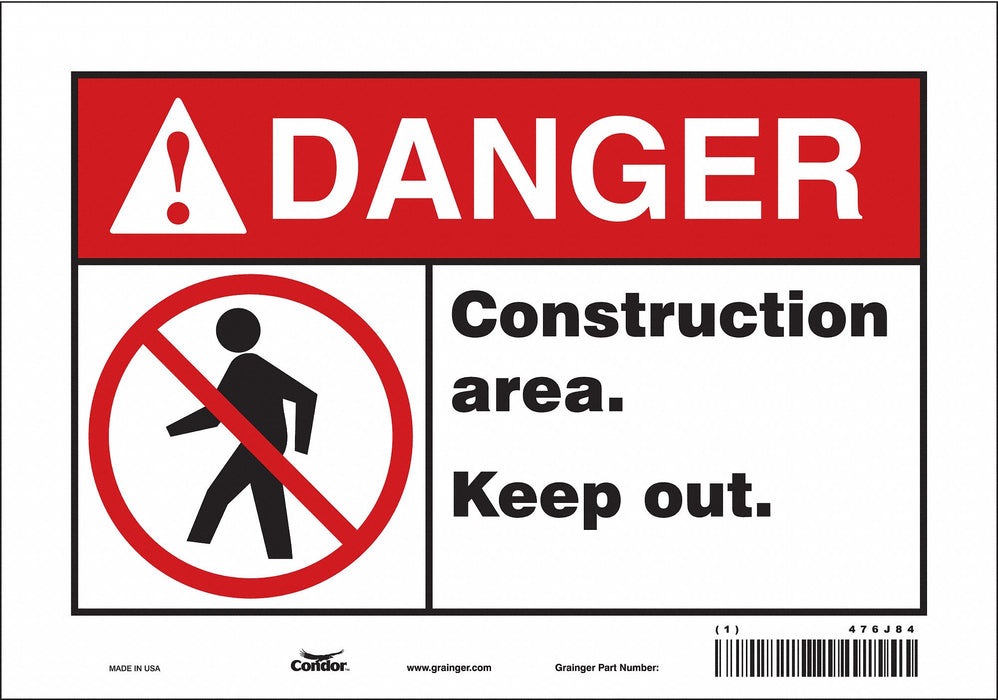 Safety Sign 7 inx10 in Vinyl
