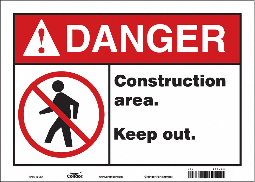 Safety Sign 10 inx14 in Vinyl