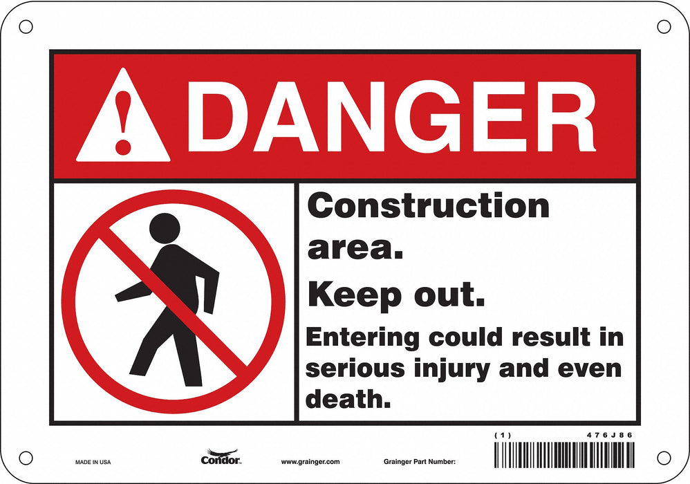 Safety Sign 7 in x 10 in Aluminum