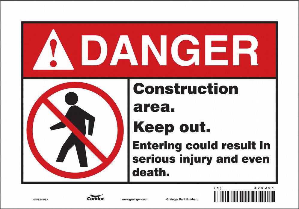 Safety Sign 7 inx10 in Vinyl