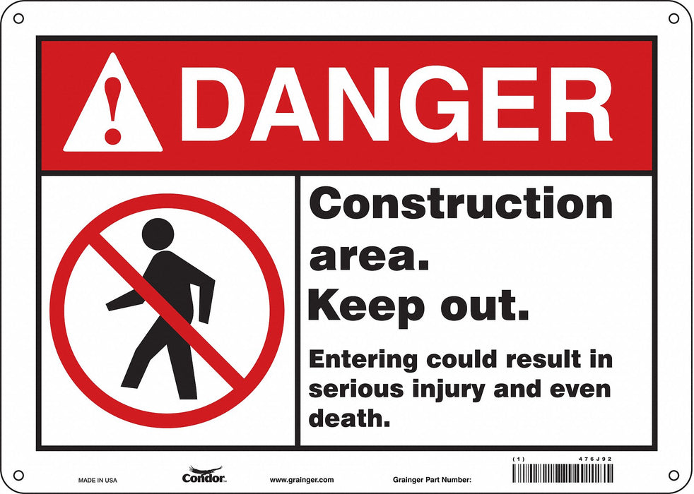 Safety Sign 10 inx14 in Vinyl