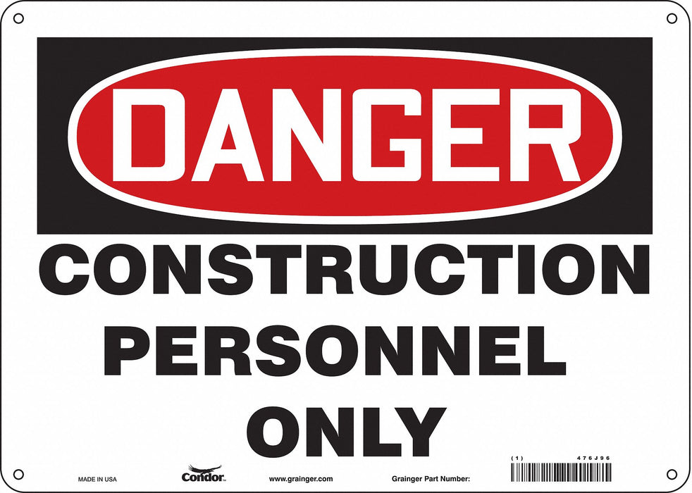 Safety Sign 10 inx14 in Polyethylene