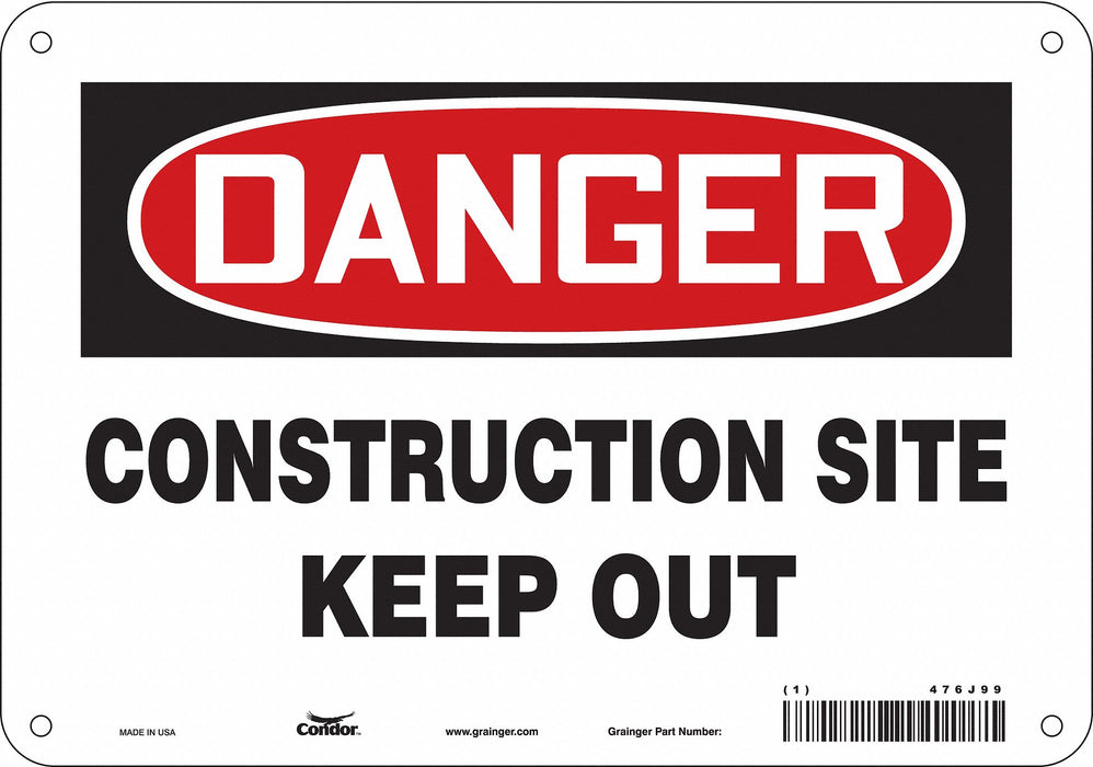 Safety Sign 7 in x 10 in Aluminum