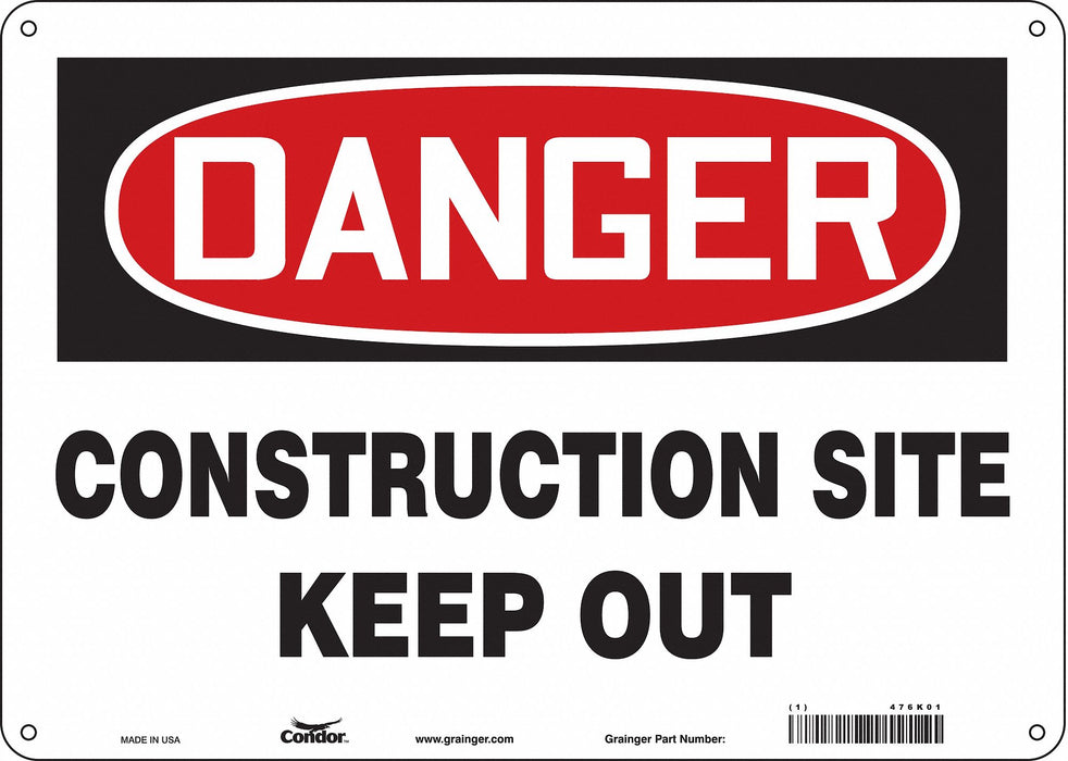 Safety Sign 10 in x 14 in Aluminum