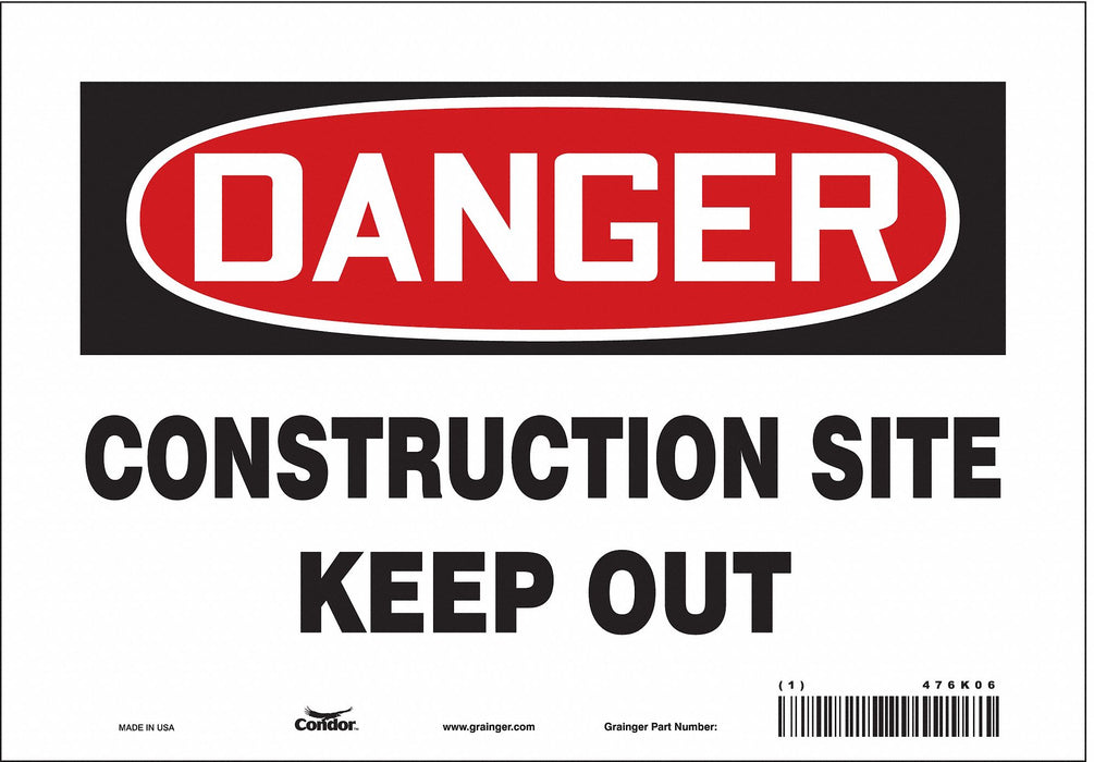 Safety Sign 7 in x 10 in Vinyl
