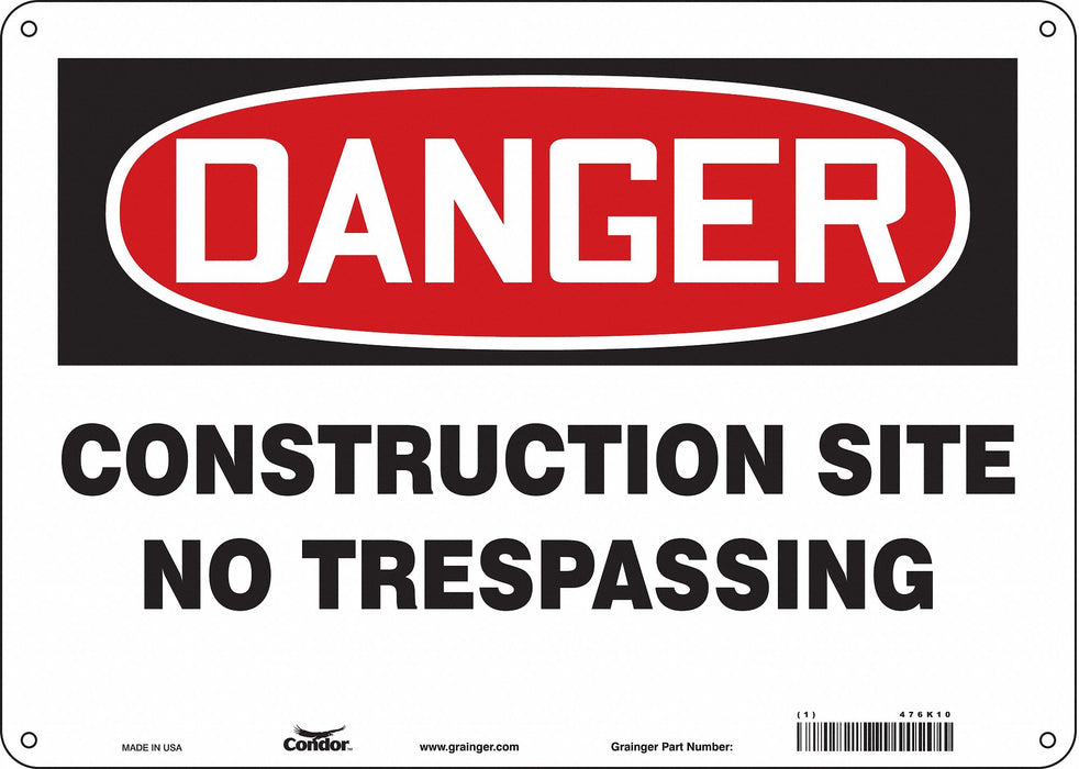 Safety Sign 10 inx14 in Aluminum