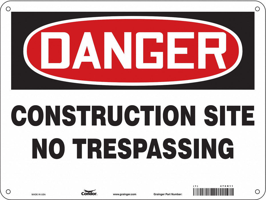 Safety Sign 18 in x 24 in Aluminum