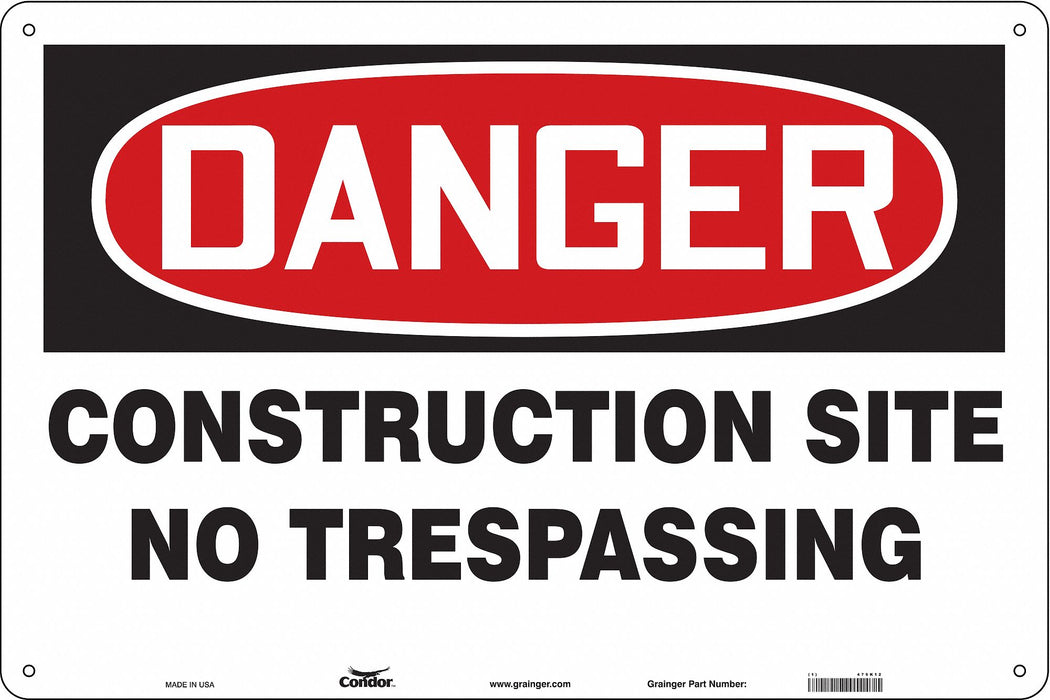 Safety Sign 24 in x 36 in Aluminum