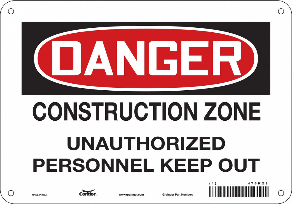 Safety Sign 7 in x 10 in Aluminum