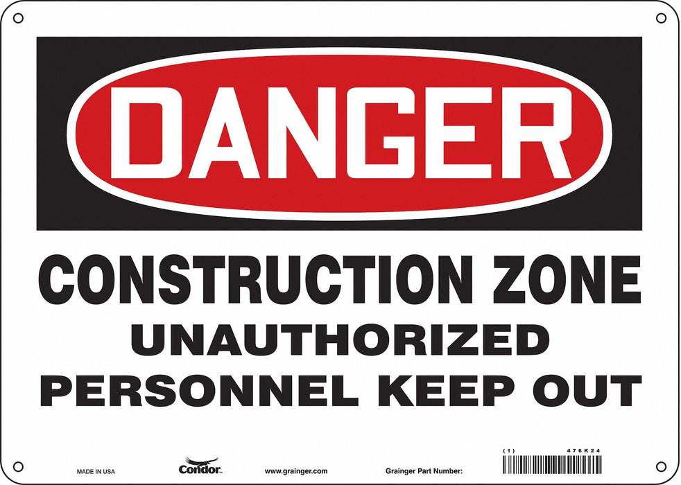 Safety Sign 10 inx14 in Aluminum