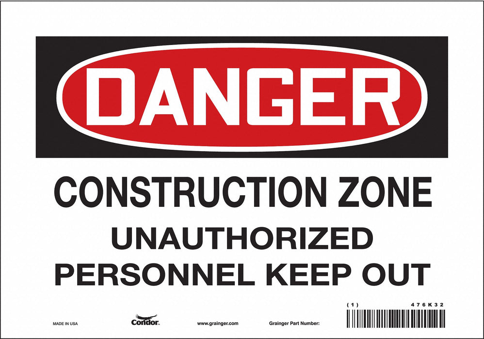 Safety Sign 7 in x 10 in Vinyl
