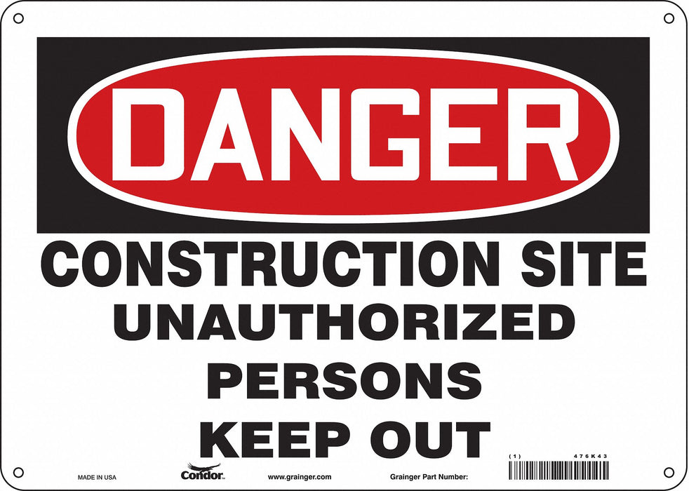 Safety Sign 10 in x 14 in Aluminum