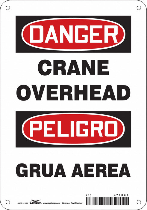 Safety Sign 10 in x 7 in Polyethylene