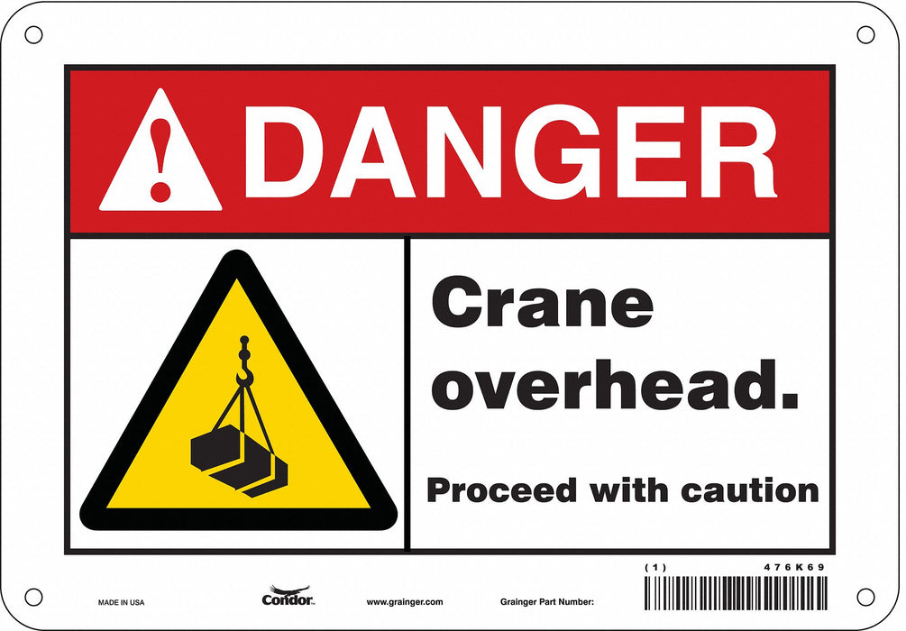 Safety Sign 7 inx10 in Polyethylene