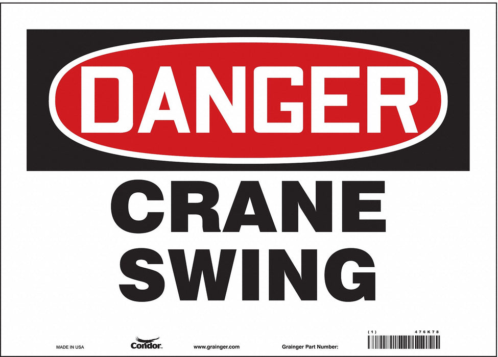 Safety Sign 10 inx14 in Vinyl