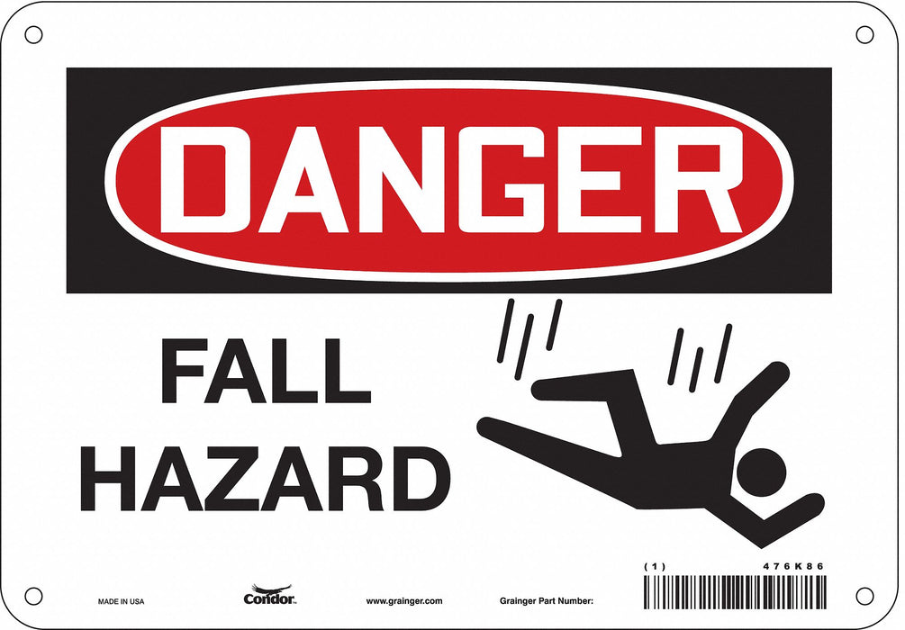 J8678 Safety Sign 7 in x 10 in Aluminum